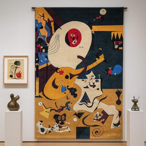 Teppich im Stil von Joan Miró: Handgeknüpfter Wollteppich – vloerkleden en tapijten, Wool