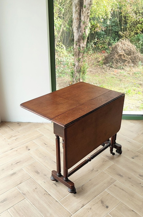 Table pliante vintage anglaise en bois d'acajou, Tables d'appoint, Marron (photo 6 sur 9)