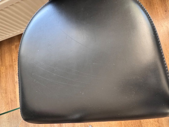 Image 1 of Dining Chairs in Black Leather by Giancarlo Vegni for Fasem, Italy, 1980s, Set of 4