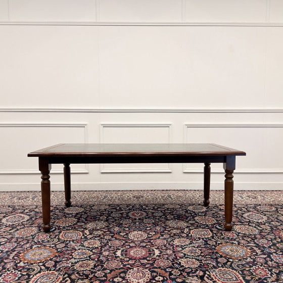 Klassiek Engels Schrijftafel Bureau – Leather, Wood (photo 3 of 14)