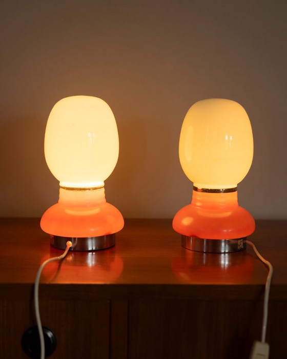 Vintage Italian Glass Table Lamps, 1970s, Set of 2 (photo 4 of 9)