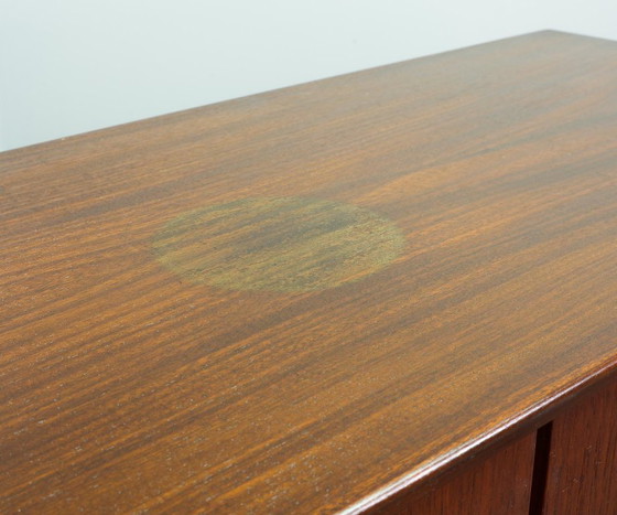 Image 1 of Mid-Century Louis van Teeffelen Design Teak Wooden High Sideboard for Webe with Ceramic Ravelli Tiles. The Netherlands, 1960s