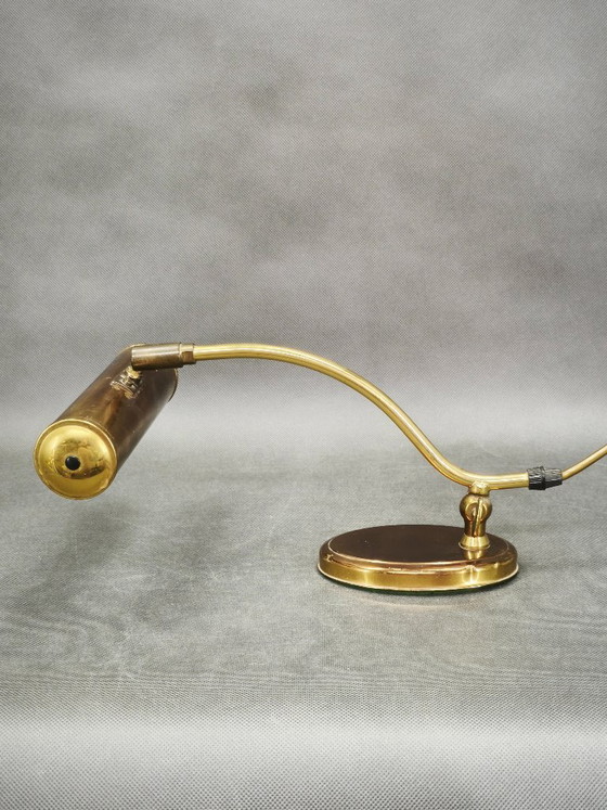 Verstellbare Messing-Schreibtischlampe, Deutschland, 1960er Jahre – Tischlampen, Brass (photo 10 of 12)