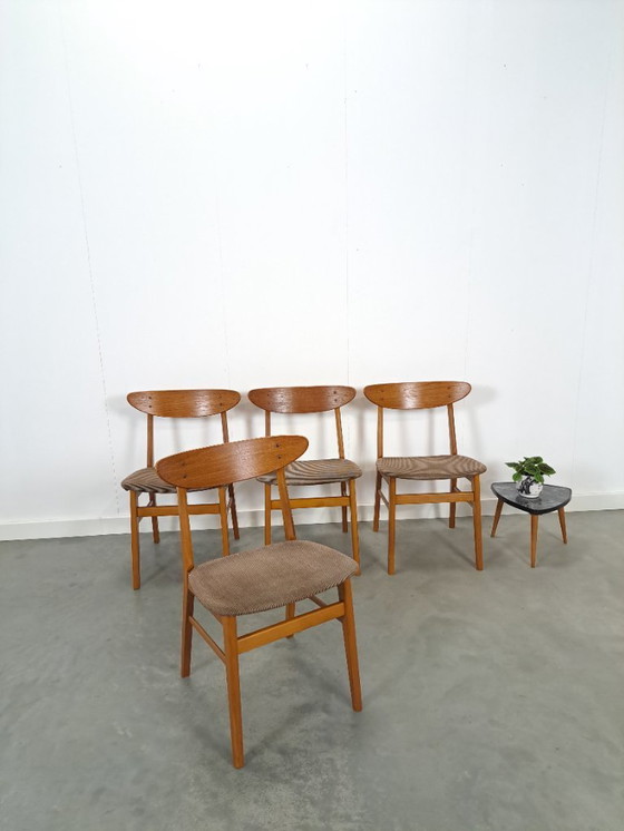 Image 1 of Set of 4 Deense teak Farstrup Møbler Model 210 eetkamerstoelen, dining chairs