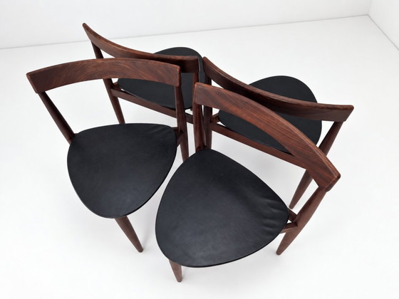 Roundette Teak Dining Chairs By Hans Olsen For Frem Rojle, 1960s Set Of 4 – Leather, Wood (photo 8 of 16)