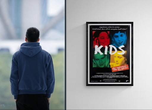 Kids – Póster de película alemán original vintage de 1995 – Cine independiente de los 90 – 84,1 x 59,4 cm A1