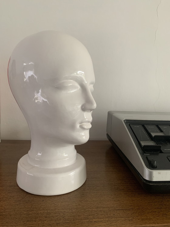Image 1 of Vintage West German white ceramic pottery head, 60-70s