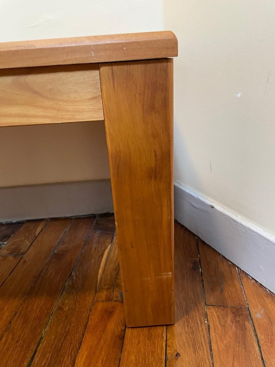 Image 1 of Massief grenen bank, honingkleurige wasafwerking, 140x38x45 cm, vintage eetkamerbank