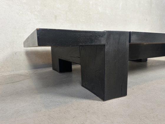 Image 1 of Table basse vintage Japandi en chêne