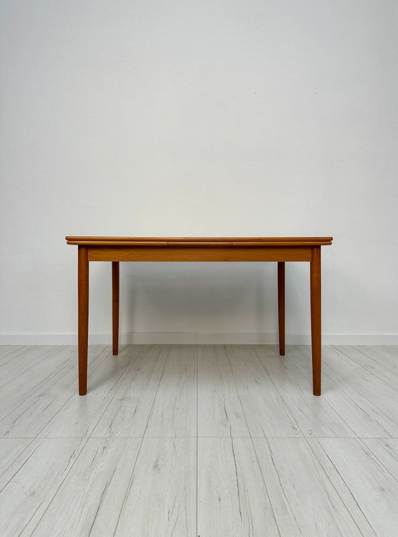 Image 1 of 1960s Large Vintage Minimalistic Teak Extendable Dining Table