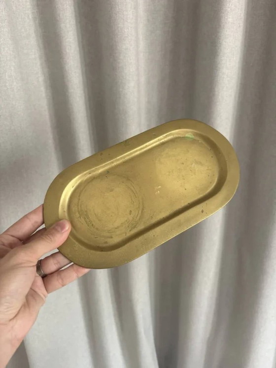Conjunto de bolsillo vacío y cuenco de latón macizo firmados por Giò Lanciani. – Objetos decorativos, Brass (photo 7 of 11)