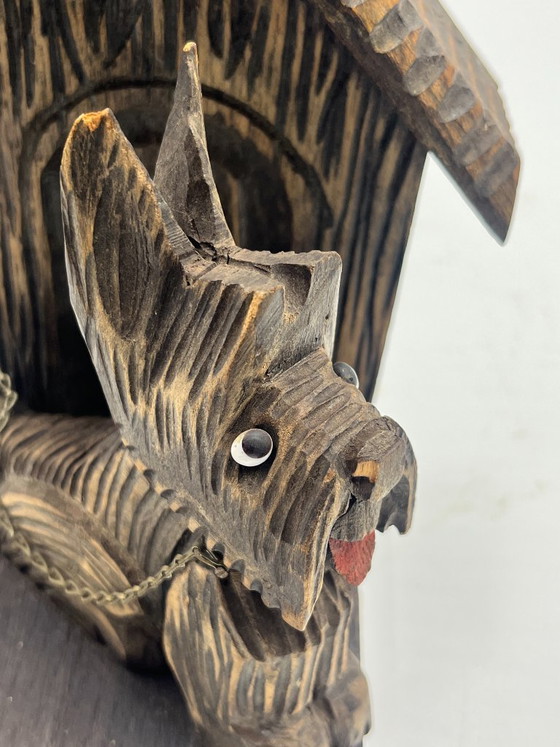 Paar "Scottish Terrier" Buchstützen aus geschnitztem Holz, Dekorative Objekte, Metall, Braun (Foto 4 von 10)
