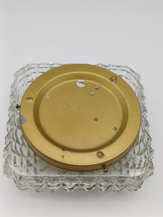 Plafoniera vintage, Illuminazione, Vetro, Metallo, Dorato (foto 9 di 10)