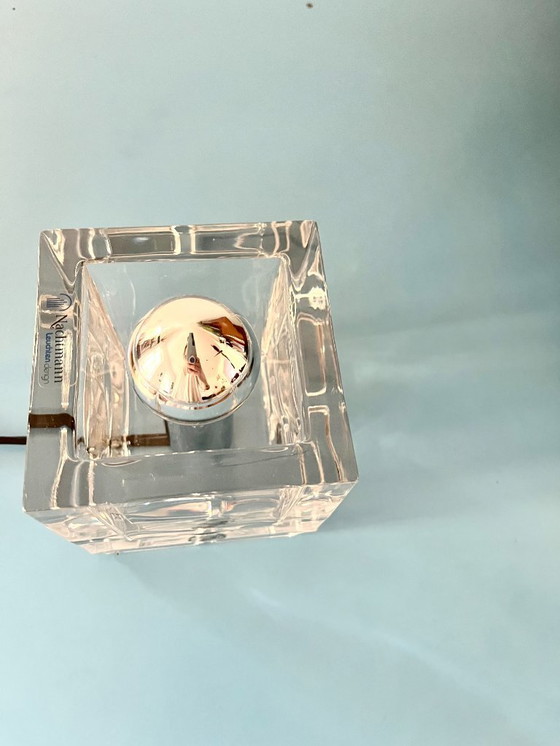 Image 1 of Vintage Cube Glass Lamp by Nachtmann Leuchten, 1990s Modern Design Light