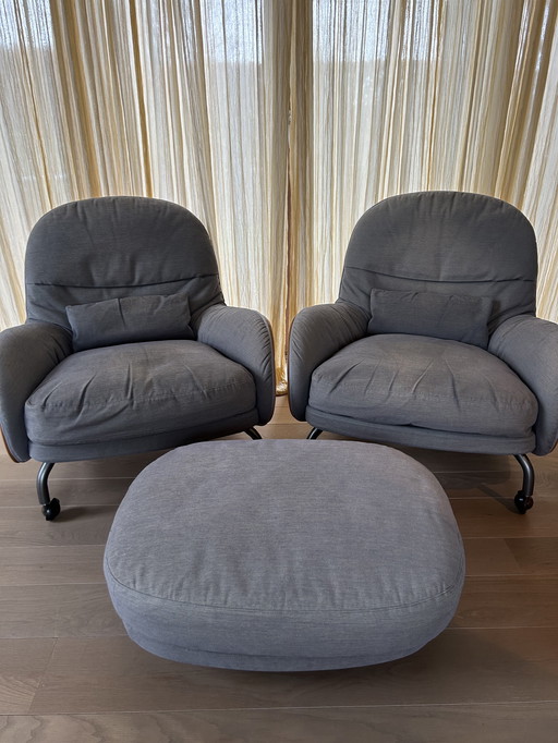 2 armchairs De Padova Louisiana