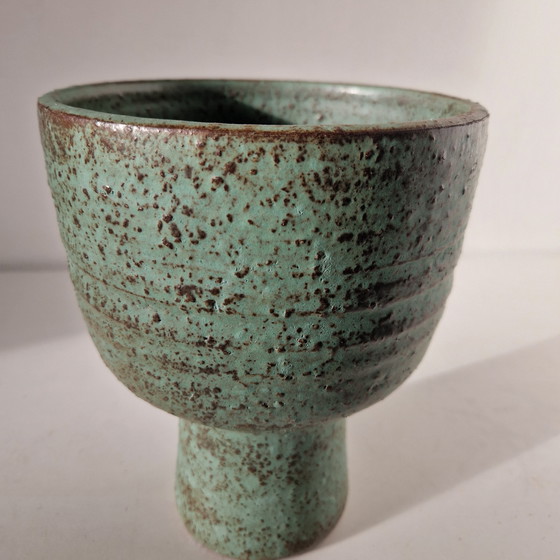 Image 1 of Mobach Vintage vaso da fiori su piede vaso da fiori in ceramica design anni '60