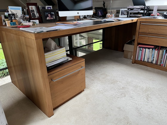 Desk with Bookcase – Metal, Wood (photo 2 of 5)