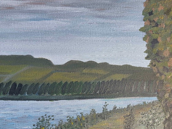 Original French Seine River Landscape Oil Painting, Paintings & Drawings, Canvas, White (photo 6 of 11)