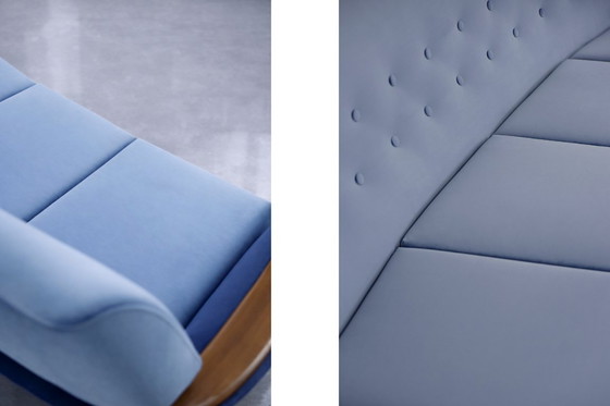 Image 1 of Vintage Mid-Century Scandinavian Modern Blue Velvet Living Room Set by Holm Fabriker AB, Set of 2, 1960s