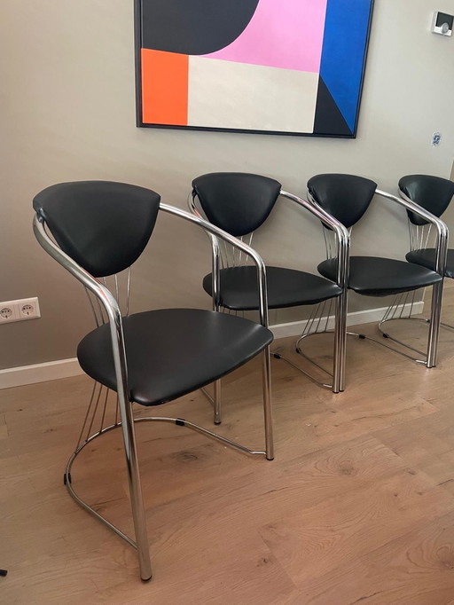 4x dining chair Bauhaus style by Effezeta