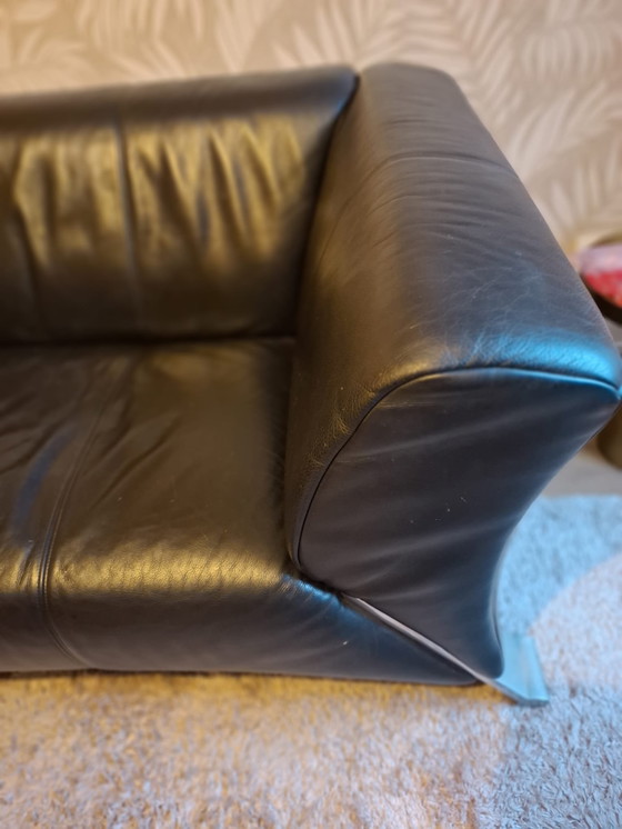 Image 1 of Divano in pelle nera Rolf Benz 322 a 3 posti