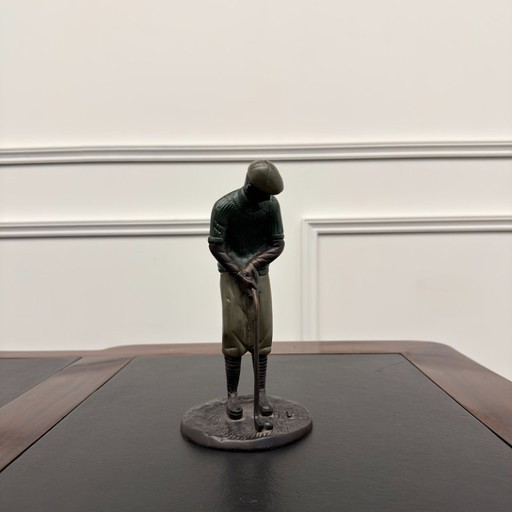 Statue antique en bronze Golfeur Vert