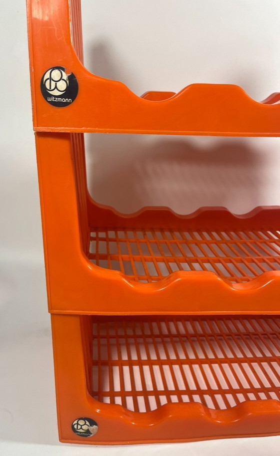 Image 1 of Zeldzaam flessenrek uit het ruimtetijdperk van Witzmann - designklassieker uit de jaren 60/70 Mid Century