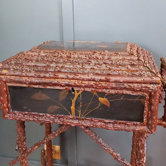 Image 1 of Antique Japanese Faux Bois sewing table