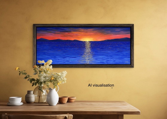 Le Chemin de Lumière - peinture acrylique panoramique 40x 100cm – Peintures et dessins, Cotton (photo 11 of 11)