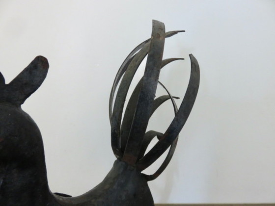 Image 1 of Scultura in metallo "Il Gallo" nello stile di Jean Touret e Michel Anasse, circa 1960.