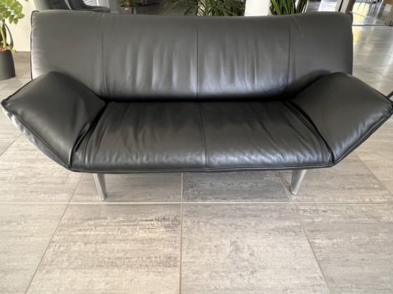 Image 1 of Leolux Tango 2-seater sofa in black leather