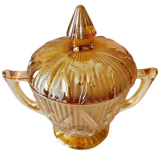 Image 1 of Service de table vintage en verre de carnaval Jeanette, années 1930