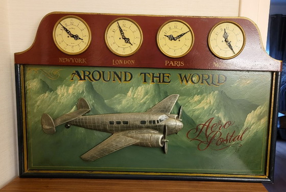 Image 1 of Imagen de reloj de avión de madera de Country Corner