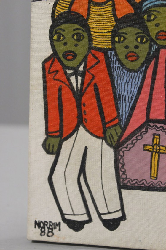 Image 1 of Evandro Norbim (1934) Rio Brasile acrilico su tela "O Entrodo Medico" 1988