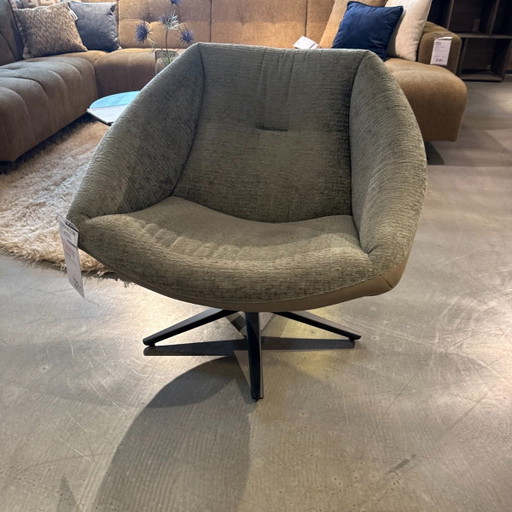 Turn Rondo - Tessuto e pelle verde – INHOUSE, fauteuils, Textile, Lambskin