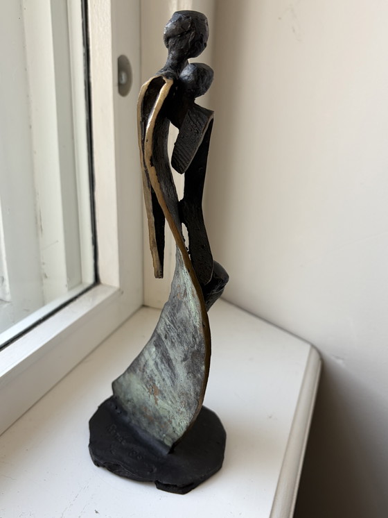Image 1 of Renée van Leusden (Netherlands, 20th century) Stylized bronze sculpture – Standing female figure Signed and dated 1995