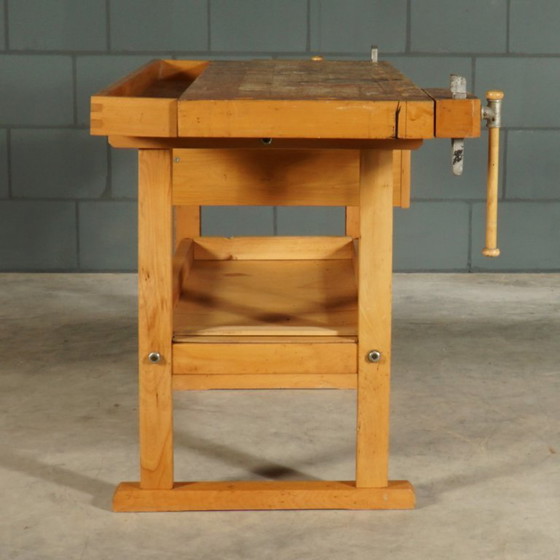 Image 1 of Vintage robust wooden workbench – 1960s/70s