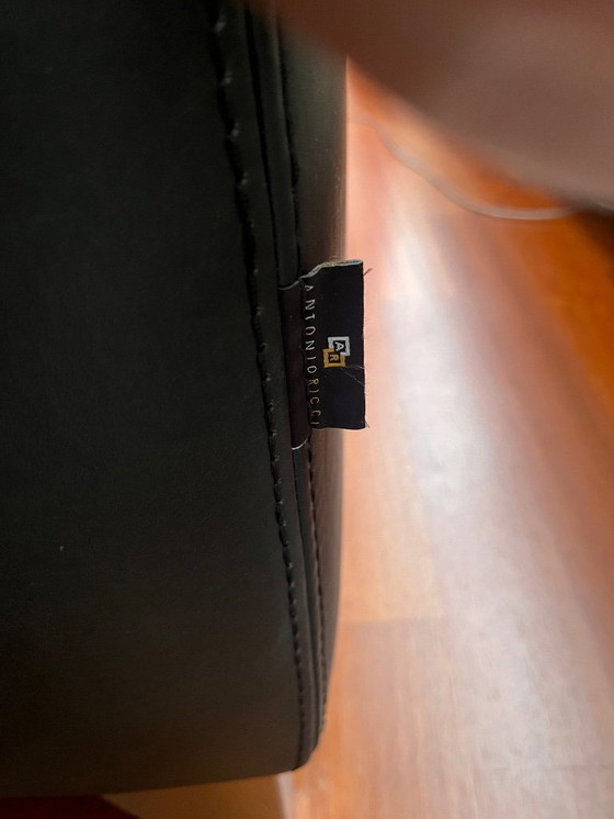 Image 1 of Antonio Ricci black leather 3-seater sofa