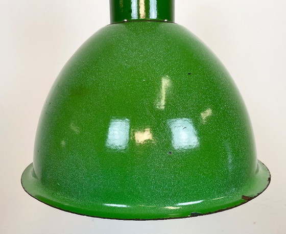 Image 1 of Industrial Soviet Green Enamel Pendant Lamp, 1960s