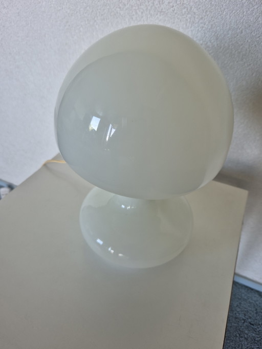 Mushroom Lamp White Glass
