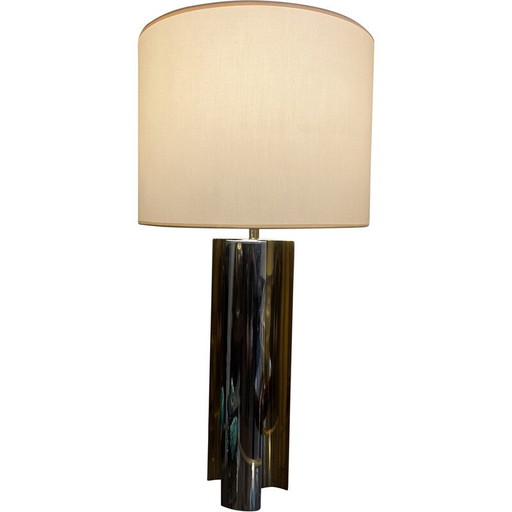 Vintage lamp in gold and silver metal by Giovanni Banci, 1980