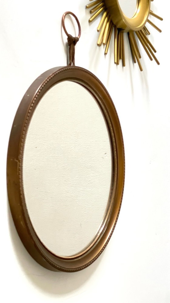 Image 1 of Vintage gouden spiegels met zonnestralenmotief