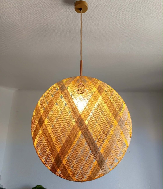 Image 1 of Lampada a sospensione vintage in stile bohémien con design in abaca