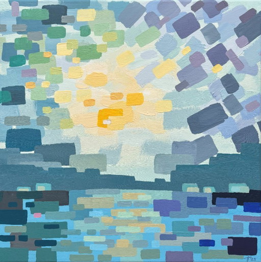 Soon - light on water - stylized impressionist painting
