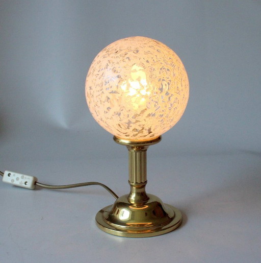 Lámpara de mesa con diseño de los años 70, lámpara de globo