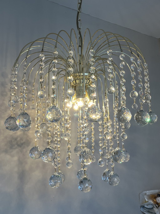 Vintage Swarovski Crystal Chandelier Pendant Lamp – kroonluchters, Gold