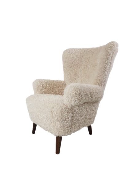 Artifort oorfauteuil Sessel creme teddy pluche fake schaf