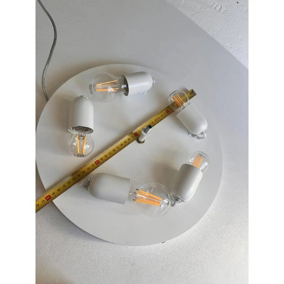 Image 1 of Venetian Amber Graniglia Budino Murano Glass Flush Mount in Vintage 1970s Design Style