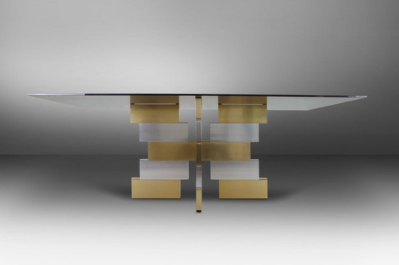 Image 1 of Postmodern dining table in the manner of Paul Evans, 1970s