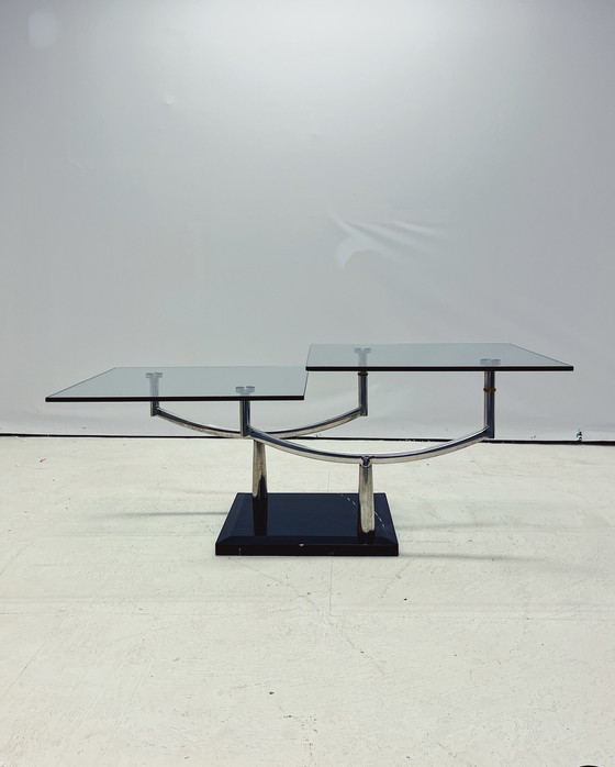 Image 1 of Tavolino da caffè in vetro dal design vintage danese a due livelli